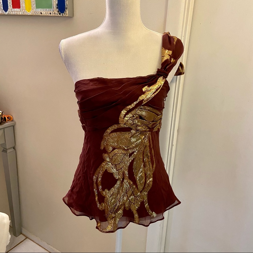 ✨Banana Republic Silk One Shoulder Top